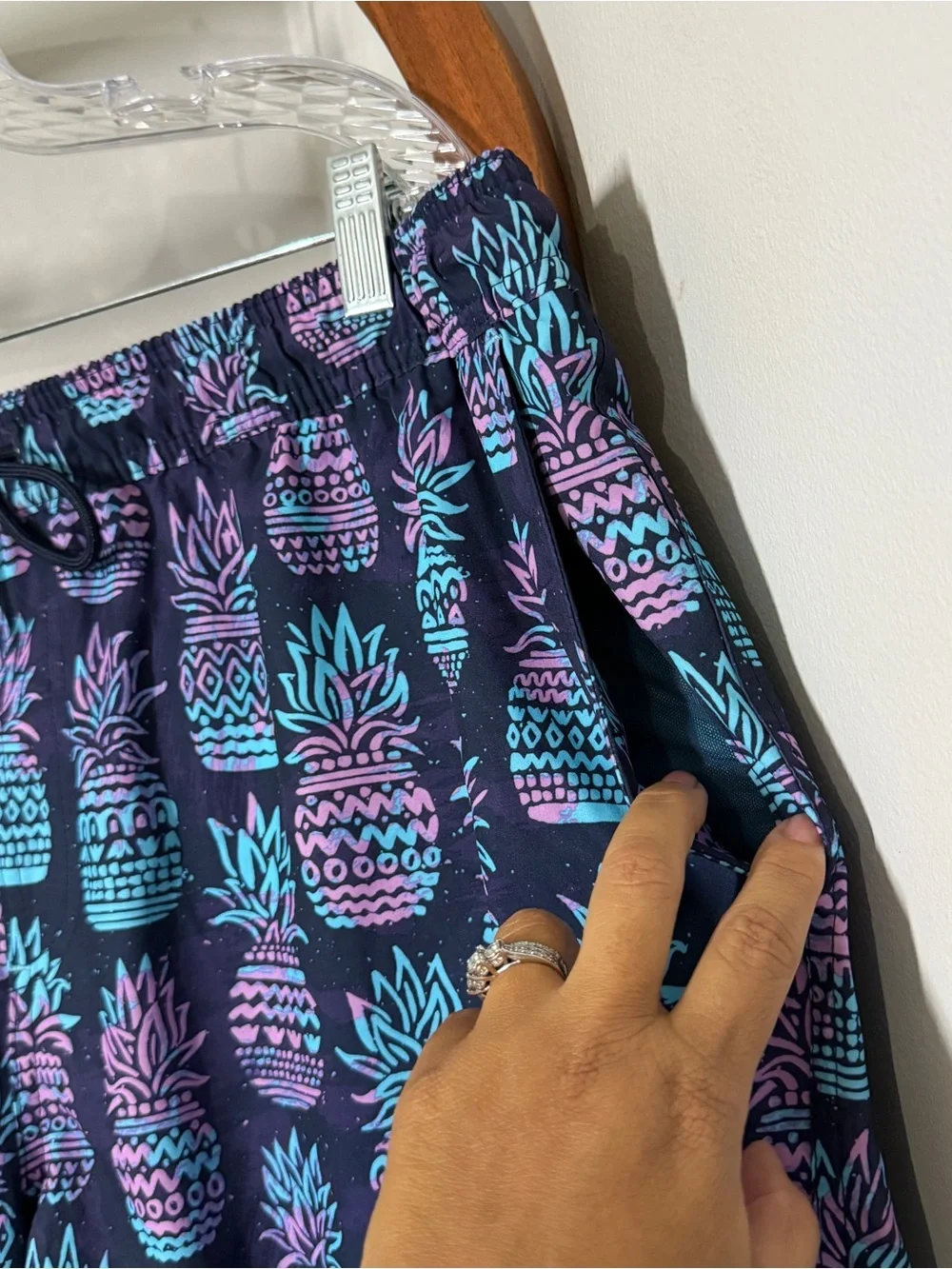 Goodfellow & Co XL Purple Blue Pineapple Swim Trunks With Liner